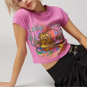 Urban Outfitters Pure Love Shrunken Tiger Baby Tee